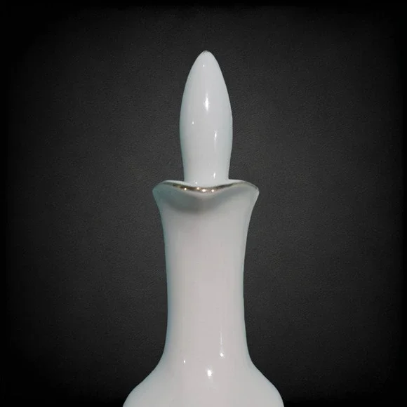 1950s Vintage Porcelain Decanter Floral Gold Trim Cork Stopper Mid-Century Cruet - Picture 11 of 16